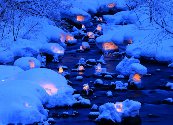 定山渓神社『雪灯路』